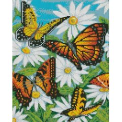 557 грн  Алмазная мозаика Набор для творчества алмазная картина Бабочки в ромашках, 30х40 см HX419