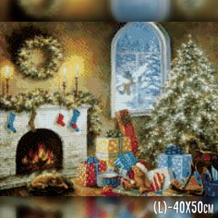 650 грн  Алмазная мозаика TWD70011 Набор алмазной вышивки Комната перед Рождеством