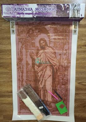 870 грн  Алмазная мозаика SS811 Набор алмазной мозаики 40х70 Иисус стучит в дверь (сепия)