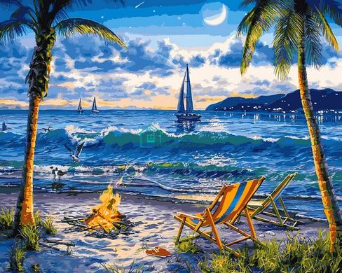 459 грн  Живопись по номерам VP1356 Картина-раскраска по номерам Райский пляж