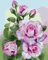 395 грн  Живопис за номерами VA-0658 Набір для розпису по номерах Гілочка рожевих троянд