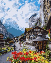 399 грн  Живопись по номерам PN2708 Картины по номерам Цветущая Швейцария