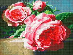 410 грн  Діамантова мозаїка EJ1270 Садові троянди Набір діамантової вишивки на підрамнику 30х40 см