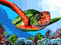 339 грн  Живопис за номерами VK236 Картина-розмальовка за номерами Зелена черепаха