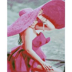 627 грн  Алмазная мозаика Набор для творчества алмазная картина Рожевий капелюх, 40х50 см, D0008
