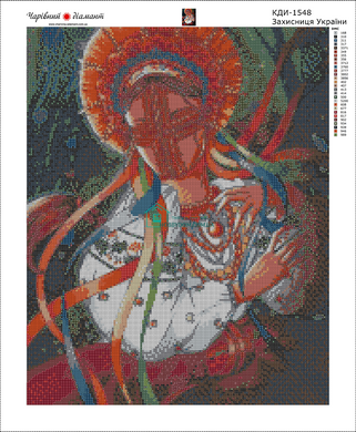 830 грн  Алмазная мозаика КДИ-1548 Набор алмазной вышивки Защитница Украины