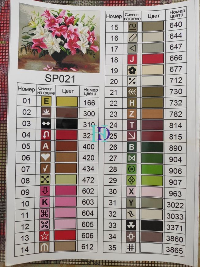 SPR021 Набір діамантової мозаїки на підрамнику Лілії 40х50см