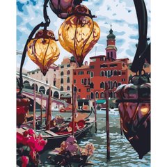 395 грн  Живопис за номерами VA-3694 Картина за номерами Ліхтарики Венеції