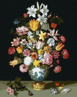 KHO3210 Картина за номерами Квіткова симфонія &copy;Ambrosius Bosschaert de Oude 40 х 50 см, Без коробки