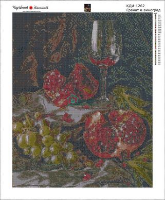830 грн  Діамантова мозаїка КДИ-1262 Набір діамантової вишивки-мозаїки Гранат и виноград