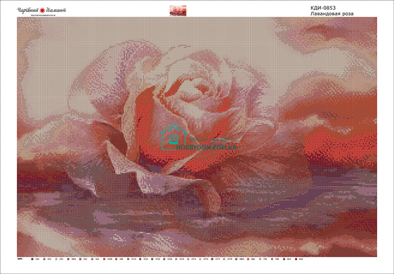 1 350 грн  Алмазная мозаика КДИ-0853 Набор алмазной вышивки Лавандовая роза-2. Художник Carol Cavalaris