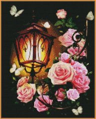 639 грн  Алмазная мозаика ST224-VK Розовый фонарь Набор алмазной вышивки на подрамнике