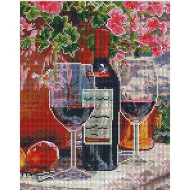 387 грн  Алмазная мозаика Набор для творчества, алмазная картина Красное вино в бокалах 30х40 см, KB061