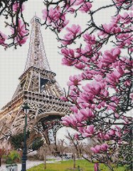 545 грн  Алмазная мозаика GF3861 Набор алмазной мозаики на подрамнике Цветение в Париже
