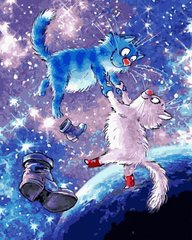 339 грн  Живопис за номерами BK-GX41012 Набір розмальовка за номерами Сині коти у космосі