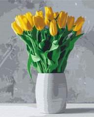329 грн  Живопись по номерам BS52639 Картина по номерам Букет желтых тюльпанов 40 х 50 см