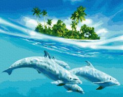 329 грн  Живопись по номерам BK-GX27574 Раскраска по номерам Плаванье с дельфинами