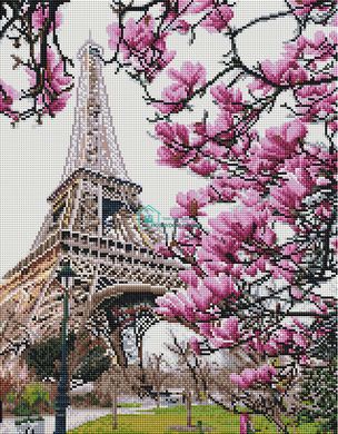 545 грн  Діамантова мозаїка GF3861 Набір алмазної мозаїки на підрамнику Цвітіння в Парижі