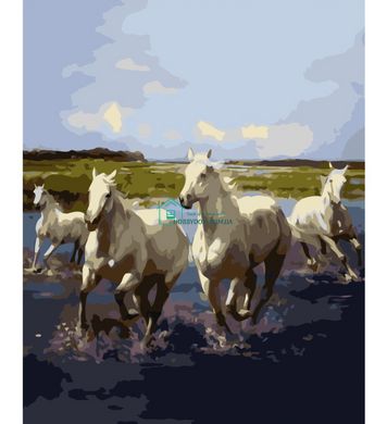 395 грн  Живопись по номерам VA-0362 Картина по номерам Четверка лошадей