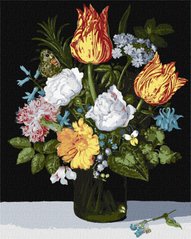 299 грн  Живопис за номерами KHO3223 Полотно для малювання Натюрморт з квітами в склянці ©Ambrosius Bosschaert de Oude 40х50 см