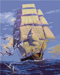 395 грн  Живопись по номерам VA-0021 Набор для рисования по номерам Корабль с белыми парусами