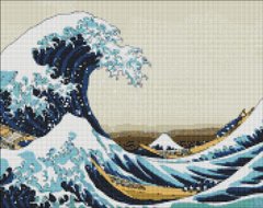 535 грн  Діамантова мозаїка AMO7223 Алмазна вишивка Велика хвиля у Канагаві © Кацусіка Хокусайі 40 х 50 см