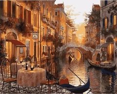 396 грн  Живопис за номерами MR-Q2116 Розмальовка за номерами Венеція. Кафе на березі каналу Худ Домінік Девісон