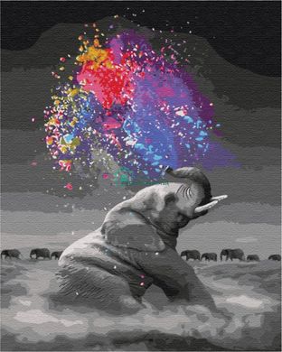 329 грн  Живопись по номерам BS36046 Набор для рисования картины по номерам Слон с яркими красками