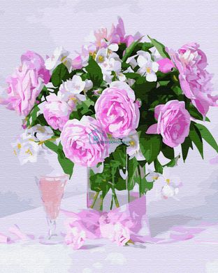 279 грн  Живопис за номерами BK-GX33913 Набір для малювання за номерами Свіжі троянди в вазі