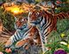 TN130 Набор алмазной мозаики на подрамнике Семья тигров