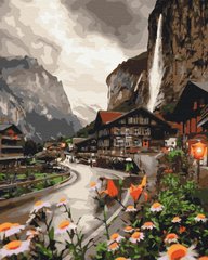 329 грн  Живопис за номерами BS36527 Набір для малювання картини за номерами Містечко в Швейцарії