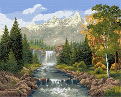 279 грн  Живопись по номерам BK-GX7361 Набор живописи по номерам Водопад в лесу