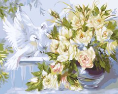 279 грн  Живопись по номерам BK-GX25056 Набор-картина по номерами Белые голуби