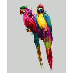 395 грн  Живопис за номерами Набір для розпису по номерах SY6033 "Кольорові папуги", розміром 40х50 см