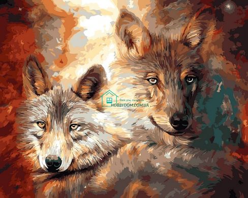 459 грн  Живопись по номерам VP1362 Картина-раскраска по номерам Волк с волчицей