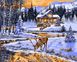 VP1203 Картина-раскраска по номерам Зимний вечер у реки