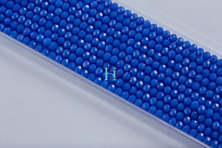 CB-165-06-Col-045 Намистини Хрусталь - Rondelle, 6 мм, колір Sapphire Opaque, 85-90 шт на нитці