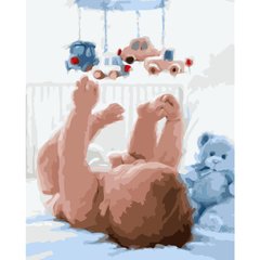 395 грн  Живопись по номерам VA-0886 Набор для рисования по номерам Младенец с игрушками