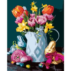 395 грн  Живопис за номерами VA-2733 Набір для розпису по номерах Квіти на Великдень
