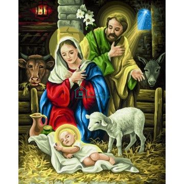 630 грн  Алмазная мозаика Алмазная мозаика Икона Рождество Иисуса 40х50 SP103