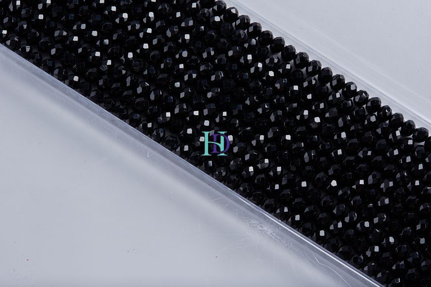 CB-165-08-Col-002 Намистини Хрусталь - Rondelle, 8 мм, колір Black, 65-68 шт на нитці