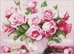 494 грн  Діамантова мозаїка AMO7906 Алмазна мозаїка на підрамнику 30х40 см Рожеві троянди ©art_selena_ua