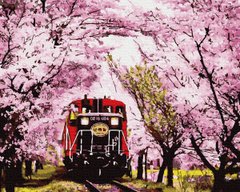 329 грн  Живопись по номерам BK-GX30098 Набор для рисования картины по номерам Поезд в весну