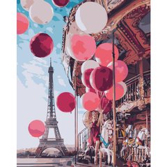 395 грн  Живопис за номерами VA-1553 Набір для розпису по номерах Дівчина з кульками у Парижі