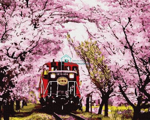 329 грн  Живопись по номерам BK-GX30098 Набор для рисования картины по номерам Поезд в весну