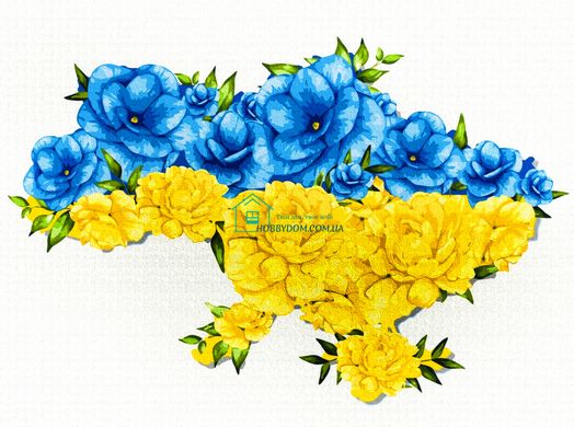 550 грн  Алмазная мозаика TN1159 Набор алмазной мозаики на подрамнике Цветущая Украина