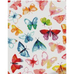 387 грн  Алмазная мозаика Набор для творчества, алмазная картина Разноцветные бабочки 30х40 см, KB118