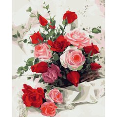 395 грн  Живопис за номерами Набір для розпису по номерах Букет троянд ,40х50 см, SY6638