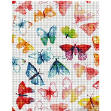 387 грн  Алмазная мозаика Набор для творчества, алмазная картина Разноцветные бабочки 30х40 см, KB118