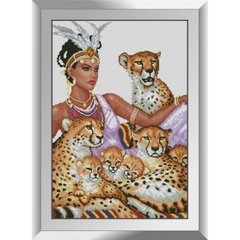 599 грн  Алмазная мозаика 31305 Повелительница леопардов Набор алмазной живописи